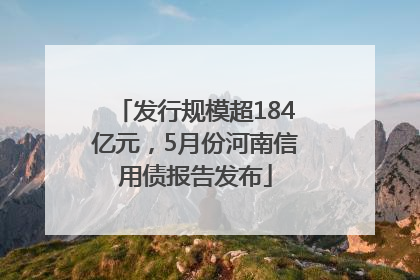 发行规模超184亿元，5月份河南信用债报告发布