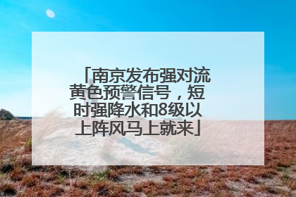 南京发布强对流黄色预警信号，短时强降水和8级以上阵风马上就来