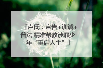 卢氏：宣告+训诫+普法 精准帮教涉罪少年“重启人生”