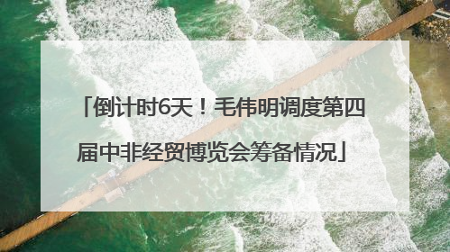 倒计时6天！毛伟明调度第四届中非经贸博览会筹备情况