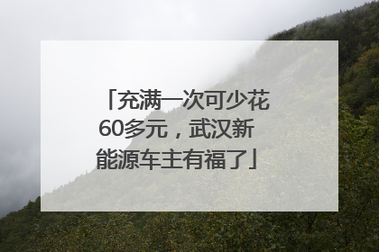 充满一次可少花60多元，武汉新能源车主有福了