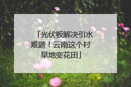光伏板解决引水难题！云南这个村旱地变花田