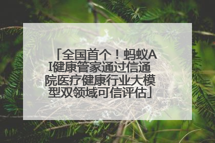 全国首个！蚂蚁AI健康管家通过信通院医疗健康行业大模型双领域可信评估