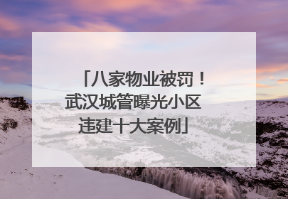 八家物业被罚！武汉城管曝光小区违建十大案例