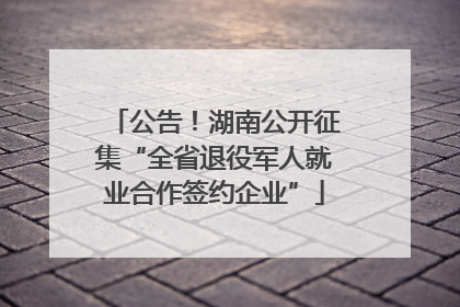 公告！湖南公开征集“全省退役军人就业合作签约企业”