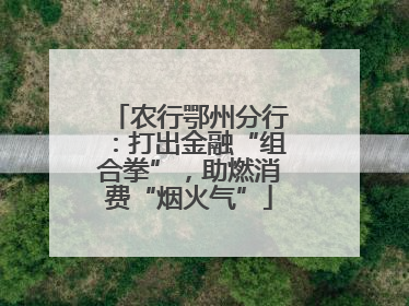 农行鄂州分行：打出金融“组合拳”，助燃消费“烟火气”