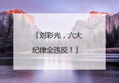 刘彩光，六大纪律全违反！