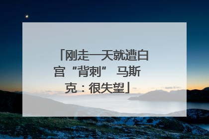 刚走一天就遭白宫“背刺” 马斯克：很失望