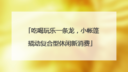 吃喝玩乐一条龙，小帐篷撬动复合型休闲新消费