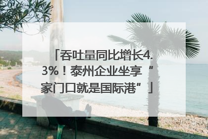 吞吐量同比增长4.3%！泰州企业坐享“家门口就是国际港”