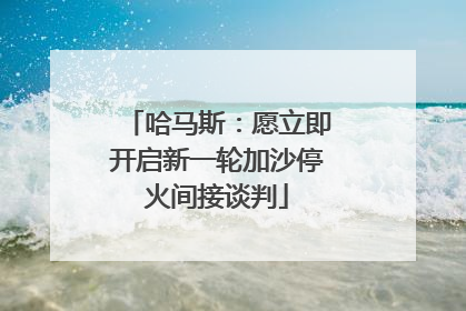 哈马斯：愿立即开启新一轮加沙停火间接谈判