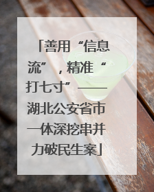 善用“信息流”，精准“打七寸”——湖北公安省市一体深挖串并力破民生案