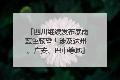 四川继续发布暴雨蓝色预警！涉及达州、广安、巴中等地