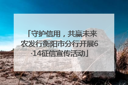 守护信用，共赢未来 农发行衡阳市分行开展6·14征信宣传活动