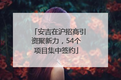 安吉在沪招商引资聚新力，54个项目集中签约