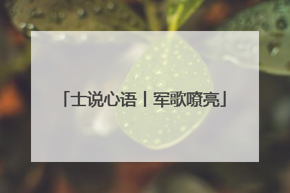 士说心语丨军歌嘹亮