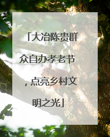大冶陈贵群众自办孝老节，点亮乡村文明之光