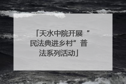 天水中院开展“民法典进乡村”普法系列活动