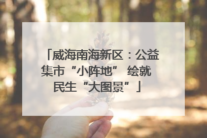 威海南海新区：公益集市“小阵地” 绘就民生“大图景”