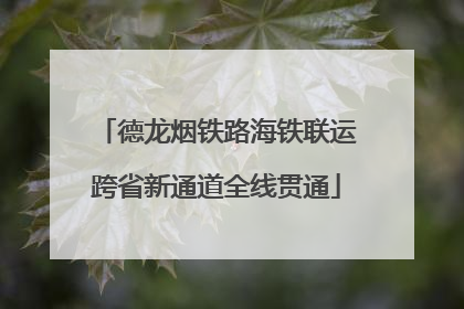 德龙烟铁路海铁联运跨省新通道全线贯通