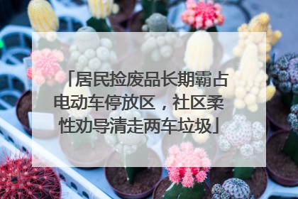 居民捡废品长期霸占电动车停放区，社区柔性劝导清走两车垃圾