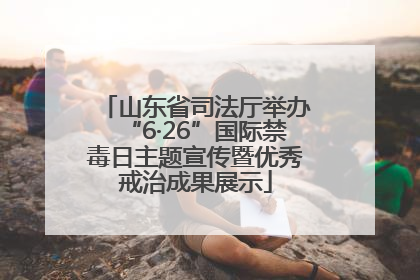 山东省司法厅举办“6·26”国际禁毒日主题宣传暨优秀戒治成果展示
