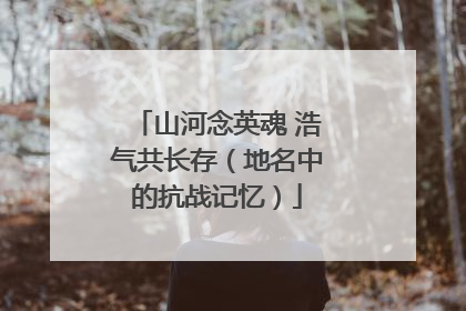 山河念英魂 浩气共长存（地名中的抗战记忆）