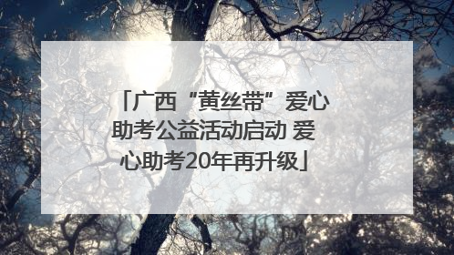 广西“黄丝带”爱心助考公益活动启动 爱心助考20年再升级