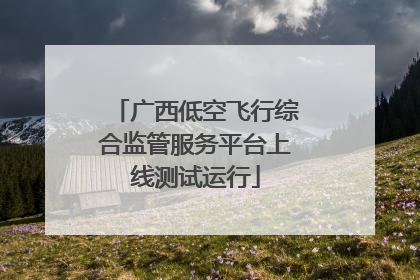 广西低空飞行综合监管服务平台上线测试运行