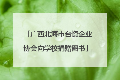 广西北海市台资企业协会向学校捐赠图书