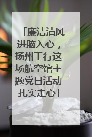 廉洁清风进脑入心，扬州工行这场航空馆主题党日活动扎实走心
