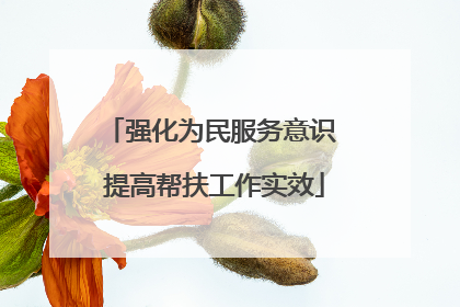 强化为民服务意识 提高帮扶工作实效