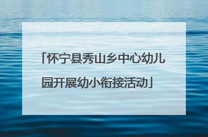 怀宁县秀山乡中心幼儿园开展幼小衔接活动