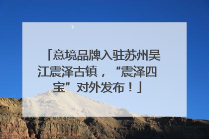 意境品牌入驻苏州吴江震泽古镇，“震泽四宝”对外发布！