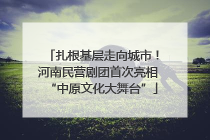 扎根基层走向城市！河南民营剧团首次亮相“中原文化大舞台”