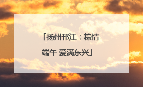 扬州邗江：粽情端午 爱满东兴