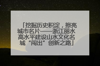 挖掘历史积淀，擦亮城市名片——浙江丽水高水平建设山水文化名城“闯出”创新之路