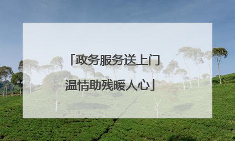 政务服务送上门 温情助残暖人心