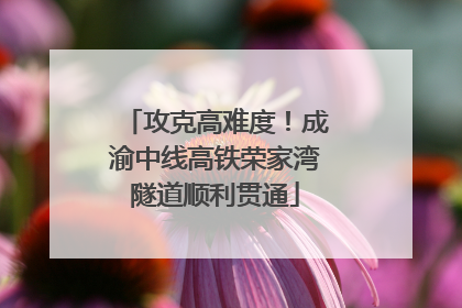 攻克高难度！成渝中线高铁荣家湾隧道顺利贯通