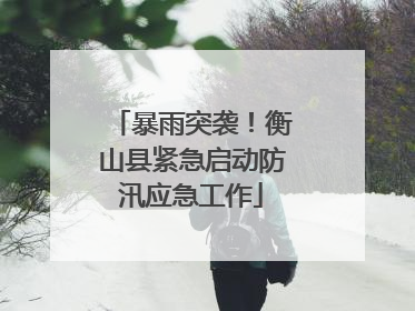 暴雨突袭！衡山县紧急启动防汛应急工作