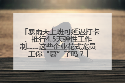 暴雨天上班可延迟打卡、推行4.5天弹性工作制……这些企业花式宠员工你“慕”了吗？