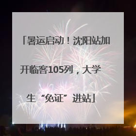 暑运启动！沈阳站加开临客105列，大学生“免证”进站