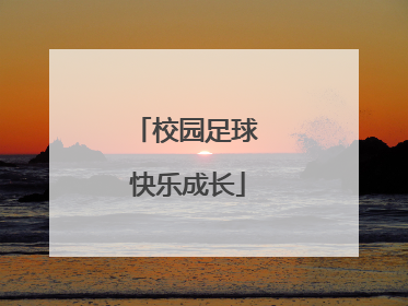 校园足球 快乐成长