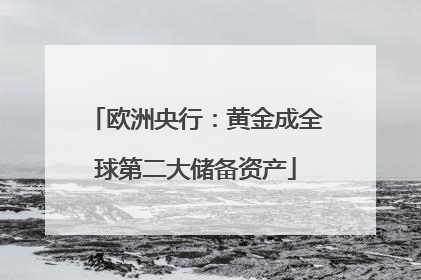 欧洲央行：黄金成全球第二大储备资产