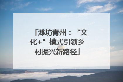 潍坊青州：“文化+”模式引领乡村振兴新路径