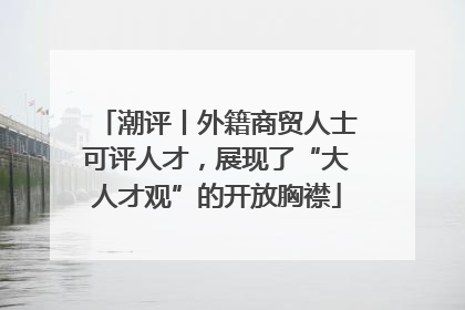 潮评丨外籍商贸人士可评人才，展现了“大人才观”的开放胸襟