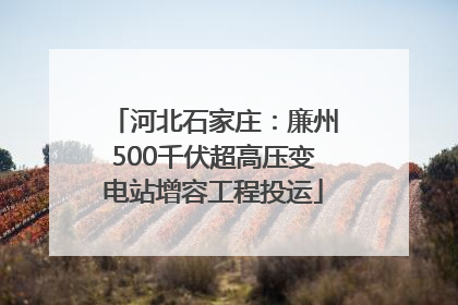 河北石家庄：廉州500千伏超高压变电站增容工程投运