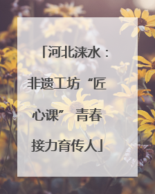 河北涞水：非遗工坊“匠心课” 青春接力育传人