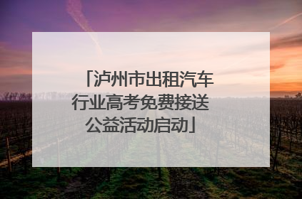 泸州市出租汽车行业高考免费接送公益活动启动