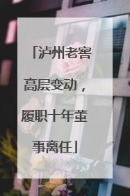 泸州老窖高层变动，履职十年董事离任